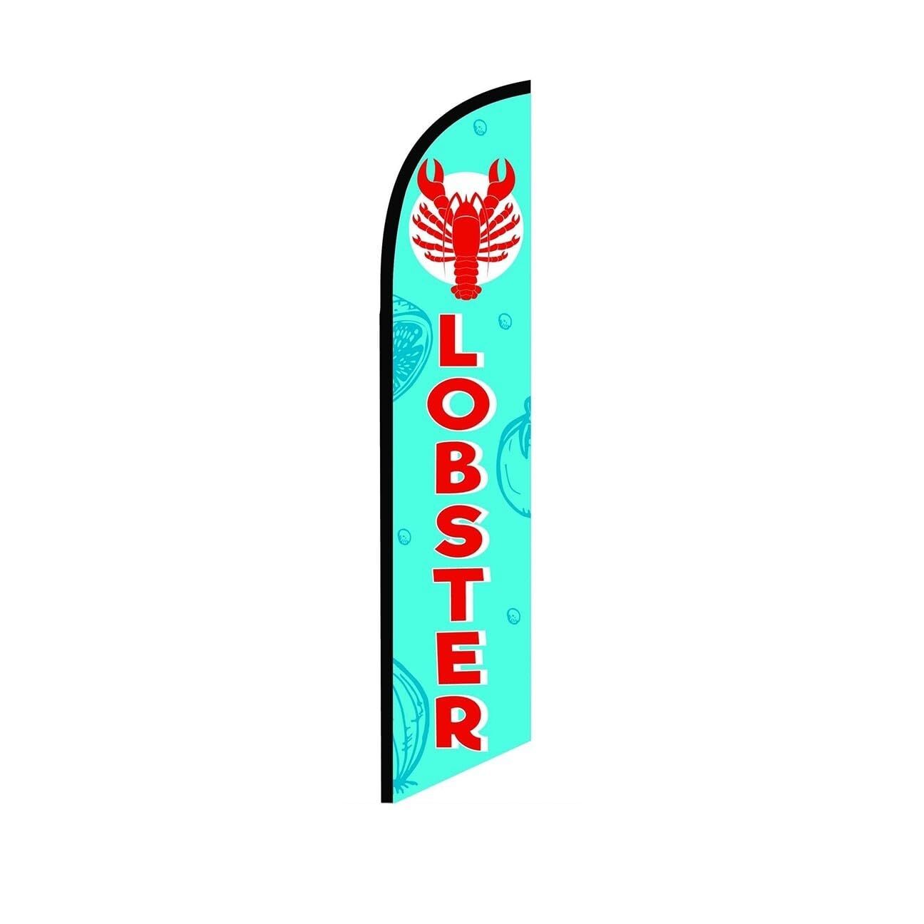 Lobster Sky Blue Swooper Flutter Feather Flag | 3ft W x 11.5ft Tall