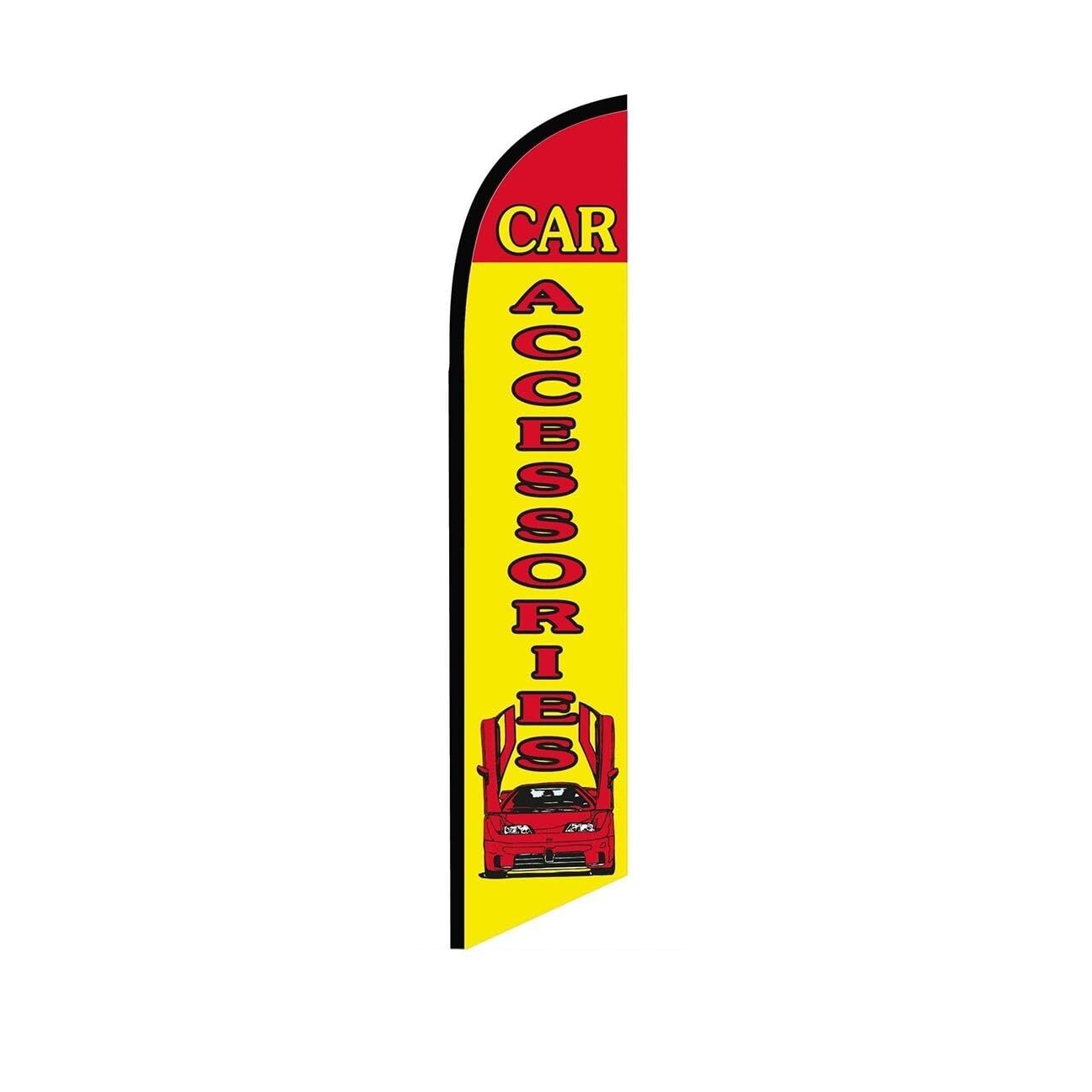 Car Accessories YellowRed Swooper Flutter Feather Flag | 3ft W x 11.5ft Tall