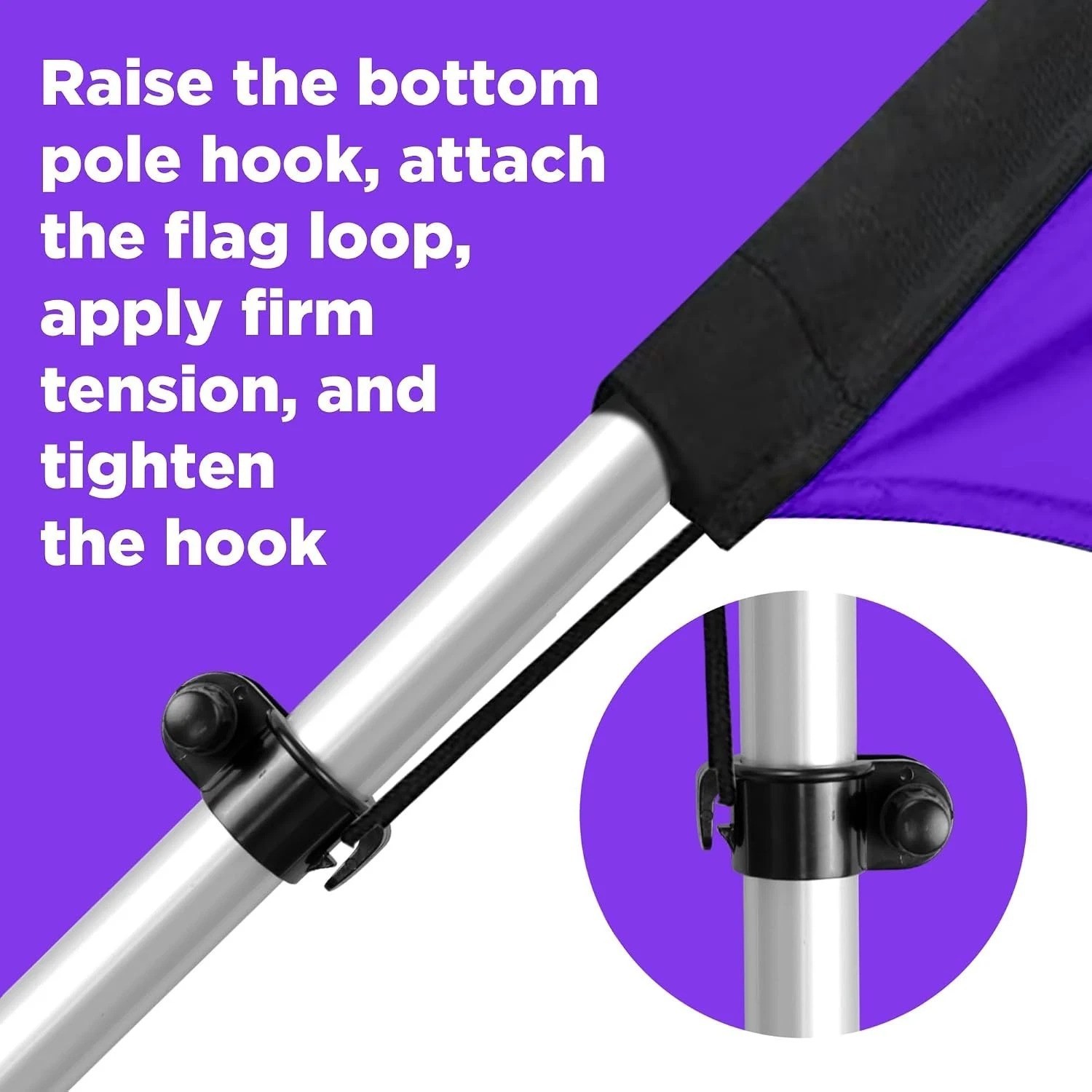 13ft Feather Flag Pole Kit with Rotating Ground Spike for Effective Advertising