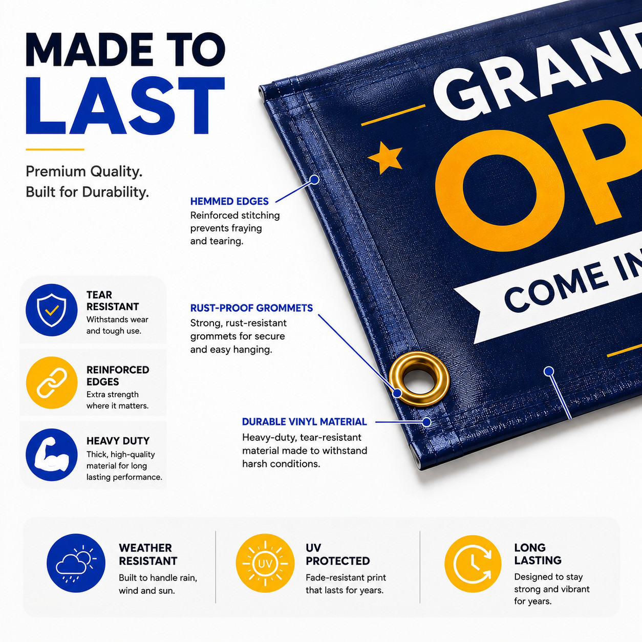 Custom Vinyl Banner Personalized Full Color Outdoor Indoor, Glossy Banner