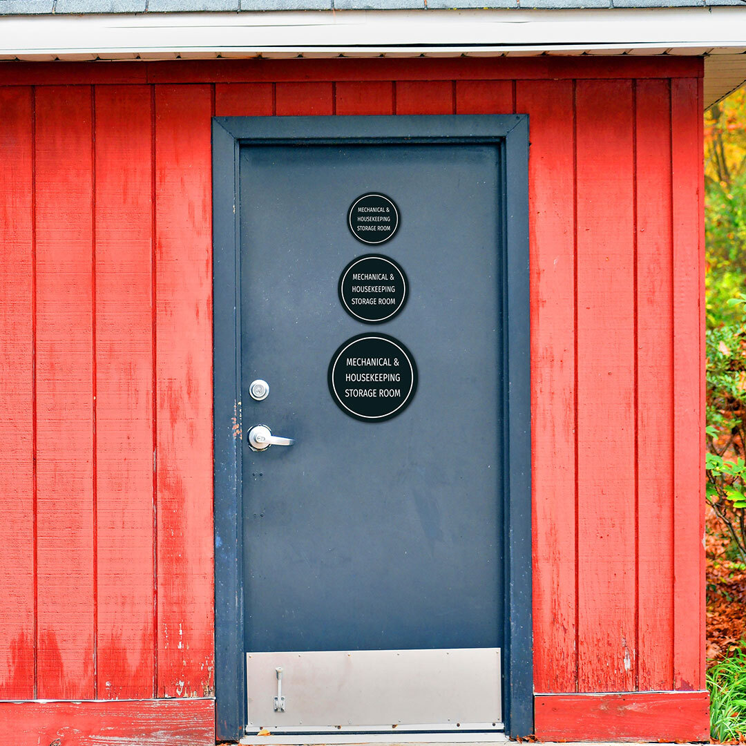 Circle Plus Mechanical & Housekeeping Storage Room Wall or Door Sign