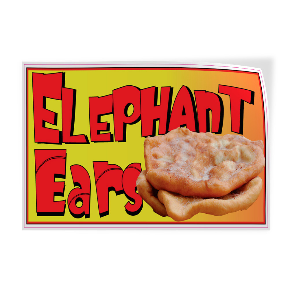 Decal Stickers Elephant Ear Restaurant Cafe Bar C Vinyl Store Sign Label