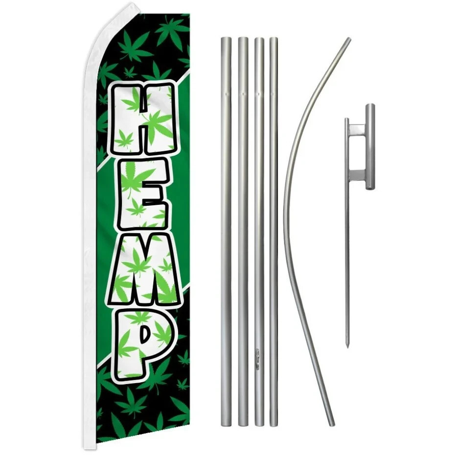 Hemp Swooper Advertising Flag & Pole Kit