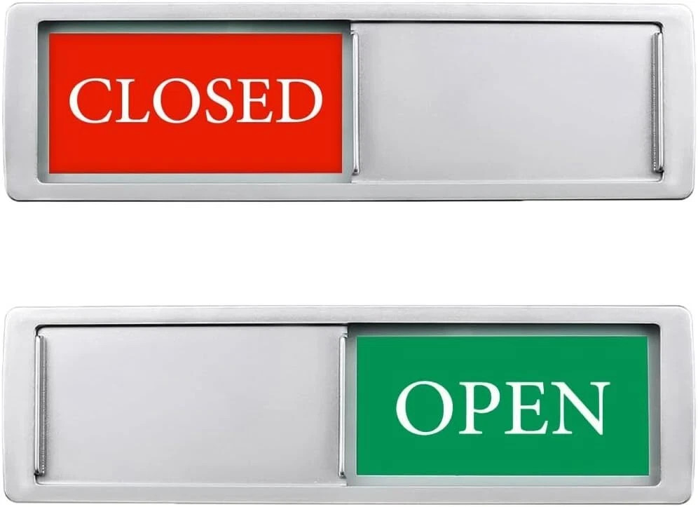 Open Closed Sign for Business Door, Open Signs privacy Slide Door Sign Indica…