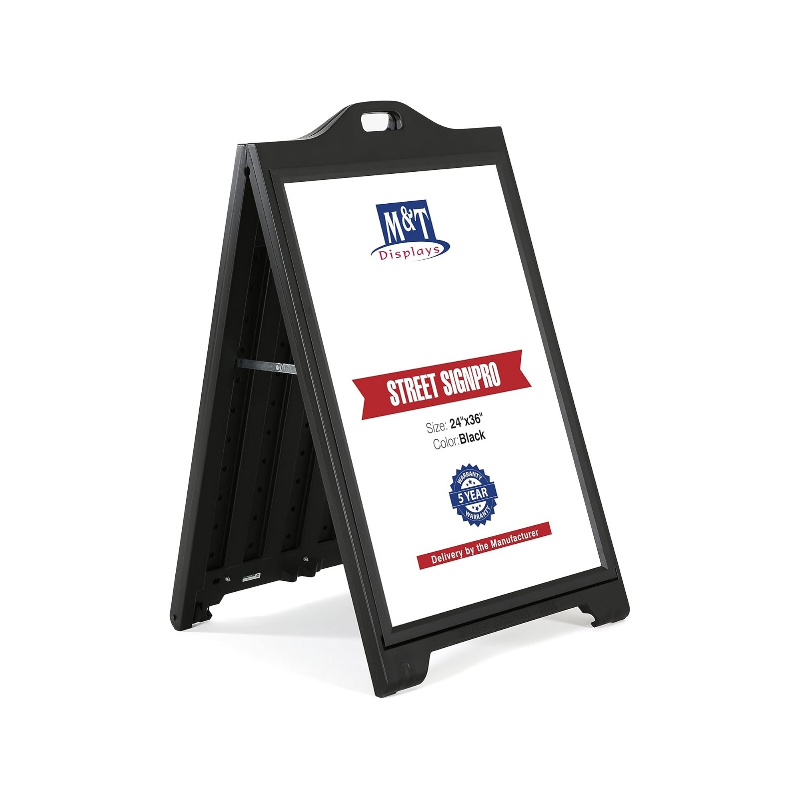 Sandwich Board A-Frame Sidewalk Sign Holder with Protective Cover 24×36 Black