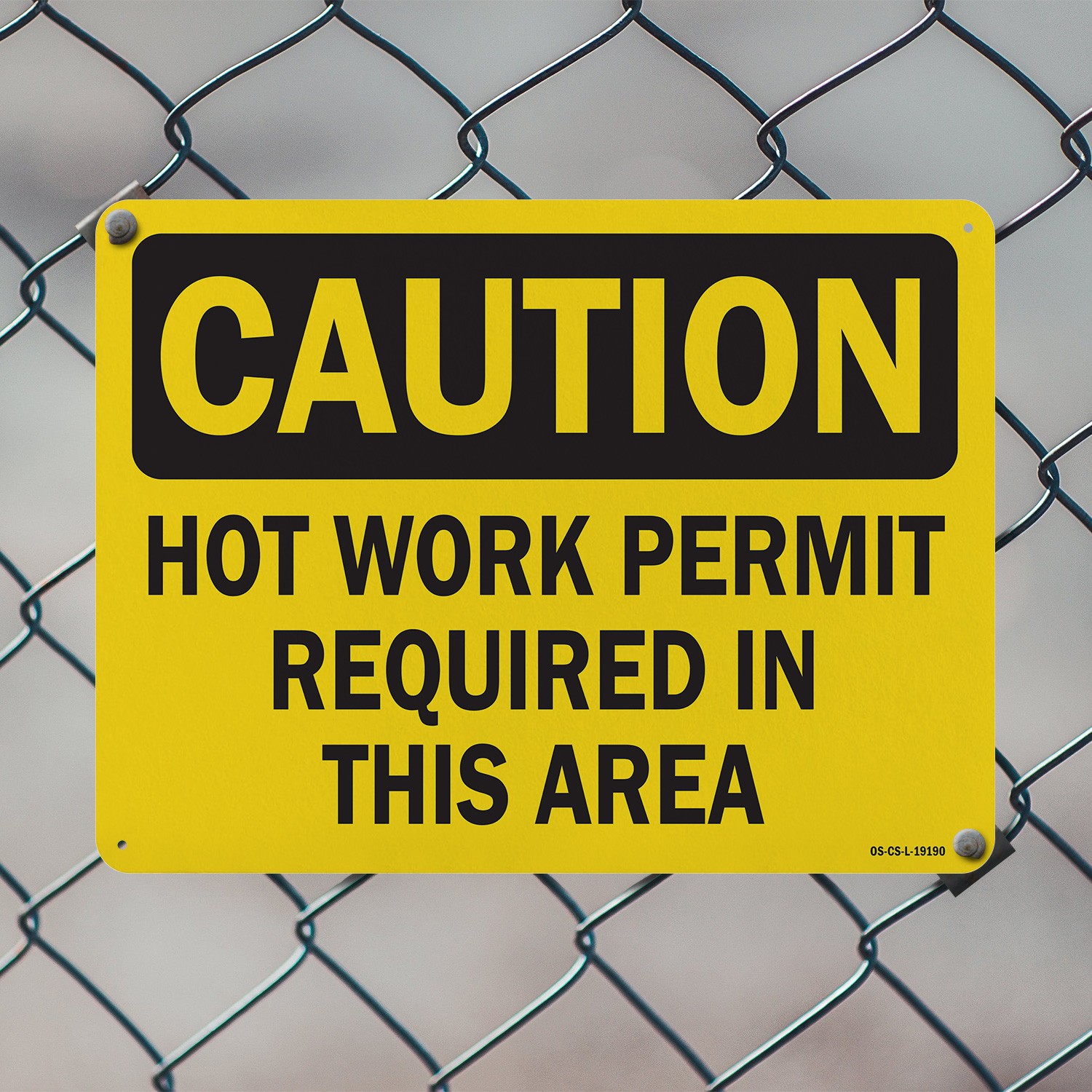 Hot Work Permit Required In This Area OSHA Caution Sign Or Decal – 5 or 10 Pack