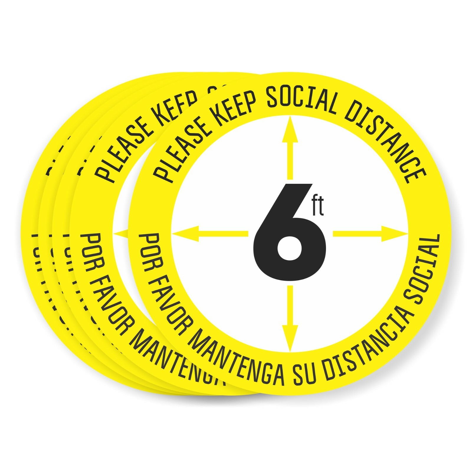 Social Distancing Hard Floor Stickers 10 Pack Vinyl Queue Markers Anti Slip