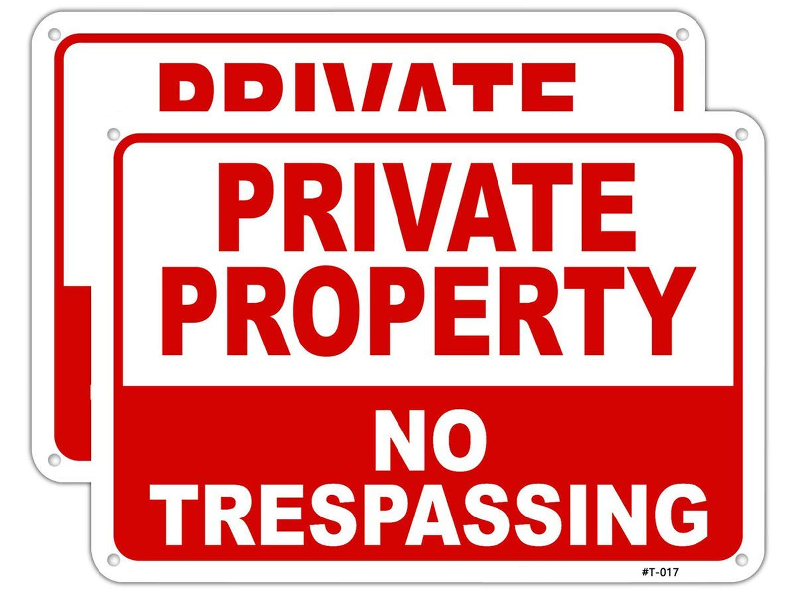 Private Property No Trespassing Sign Aluminum 10×14 Inch UV Outdoor Fence Yard