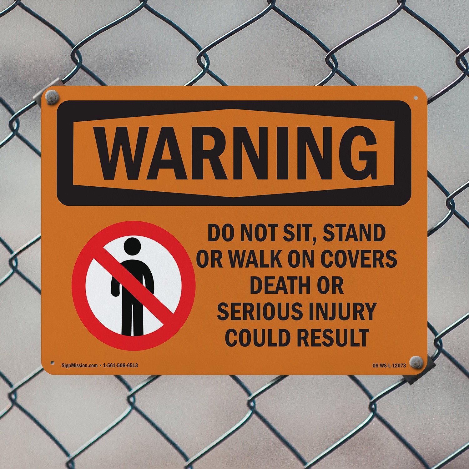 Do Not Sit Stand Or Walk On With Symbol OSHA WARNING Sign, Decal 5 or 10 Pack