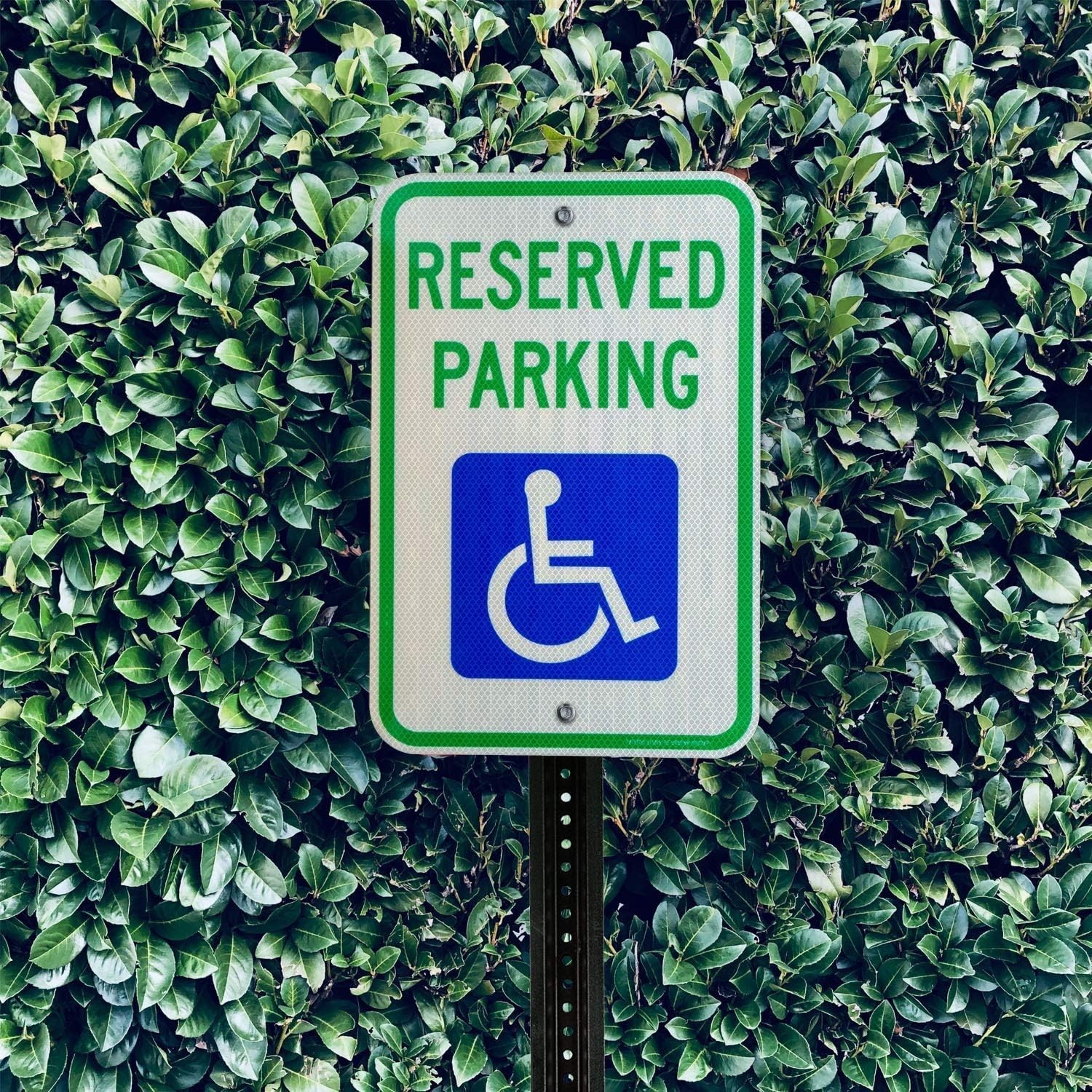 High Visibility 2 Pack Reserved Handicapped Parking Signs – Rust Free Aluminum