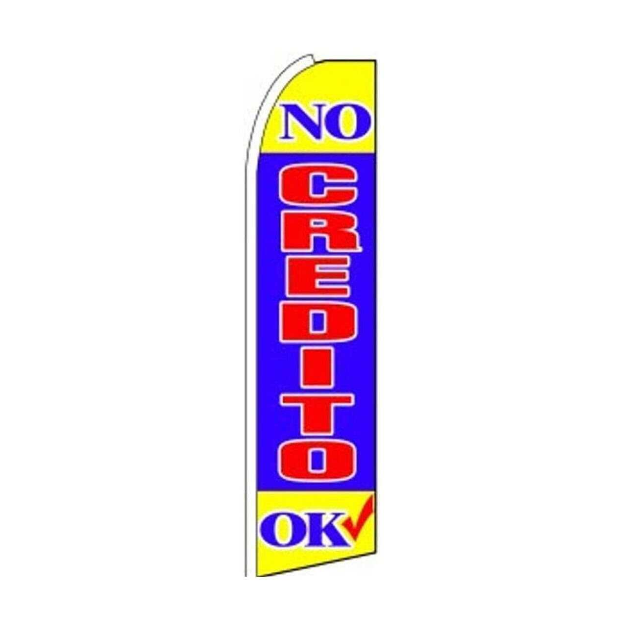 No Credito Ok Swooper Flutter Feather Flag | 3ft W x 11.5ft Tall
