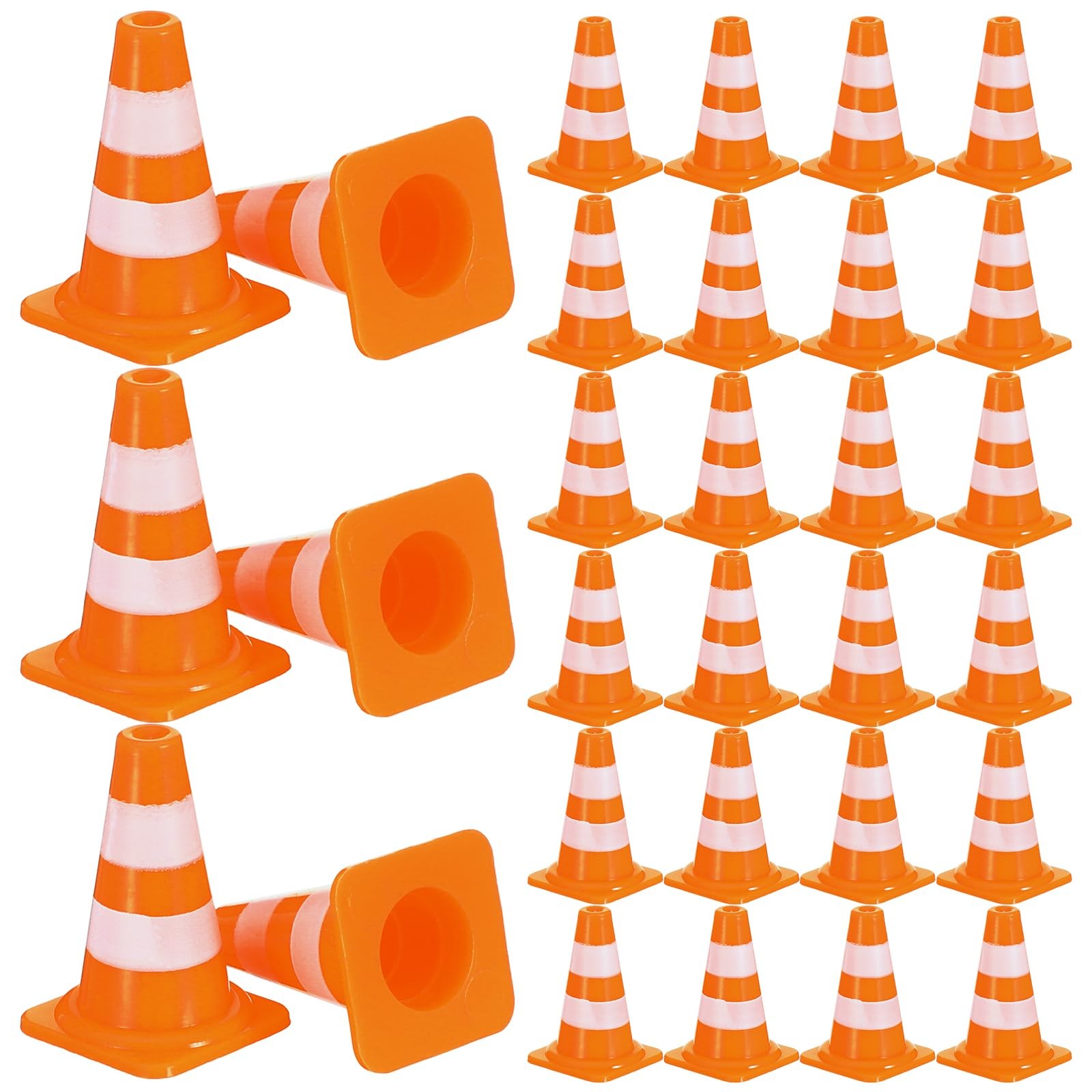 30 Pcs Mini Traffic Cones, 1″ 2.5cm x 1.5cm (L x W), Height: ~2.12cm, Orange