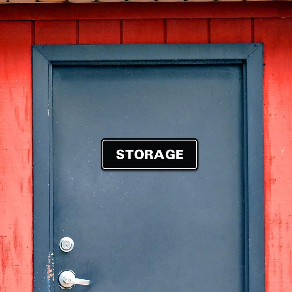 Standard STORAGE Door Wall Sign Medium Black 1 PCS Commercial Office