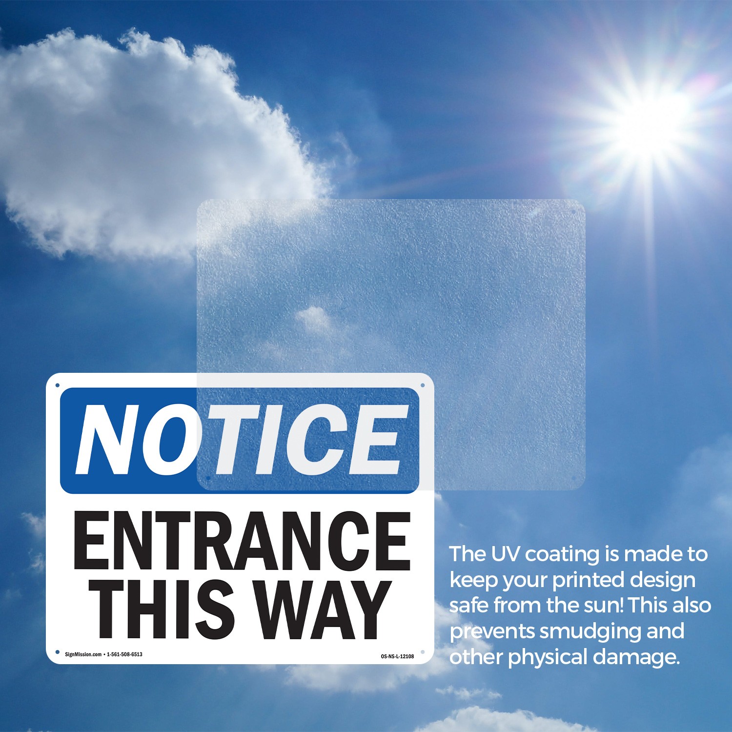 Entrance This Way OSHA Notice Sign Metal, Plastic, Or Decal – 5 or 10 Pack
