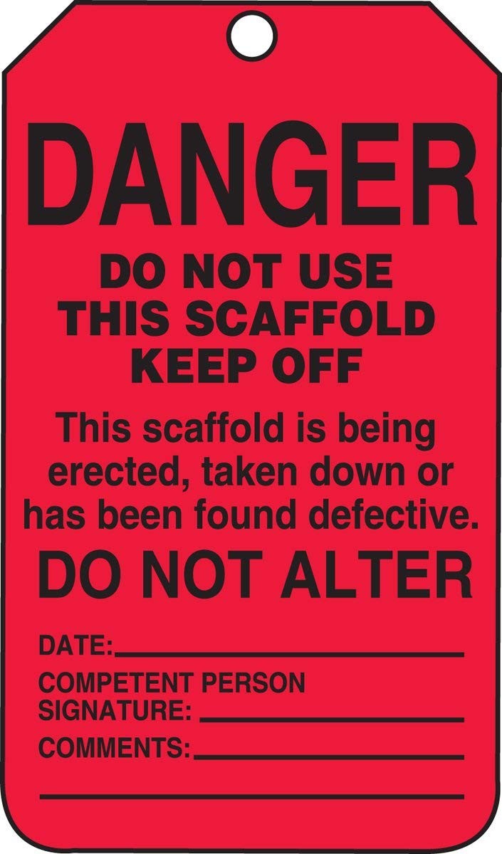 Accuformnmc Scaffold Status Tags 25 Pack Red Danger Safety Tags Do Not Use This
