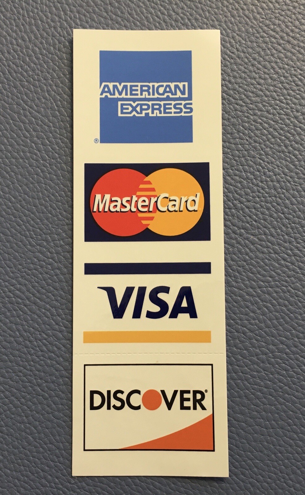 SIGN GLOSSY DURABLE STICKER BUSINESS American Express VISA MASTERCARD DISCOVER