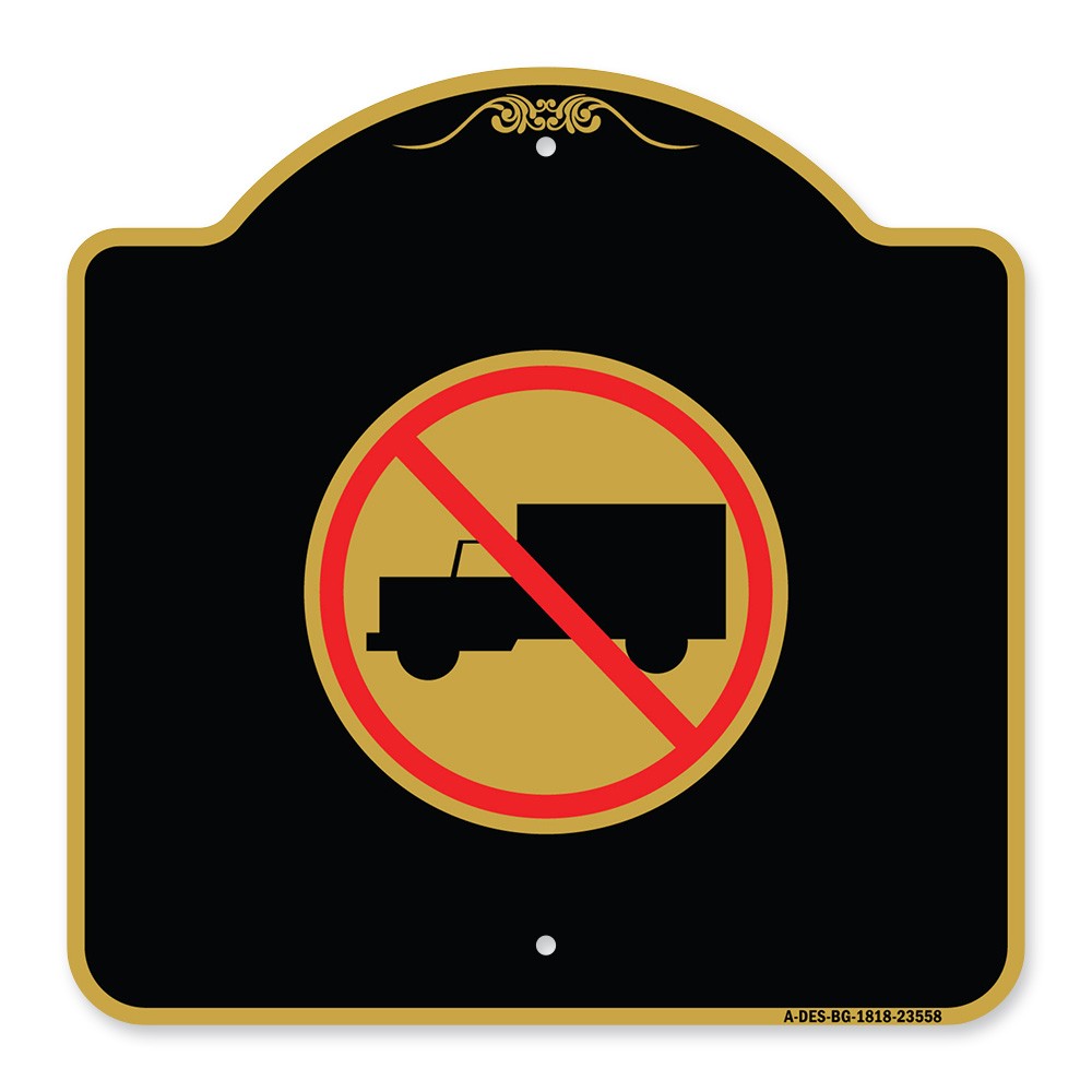 Designer Series – No Truck Symbol Heavy Gauge Aluminum Architectural Sign
