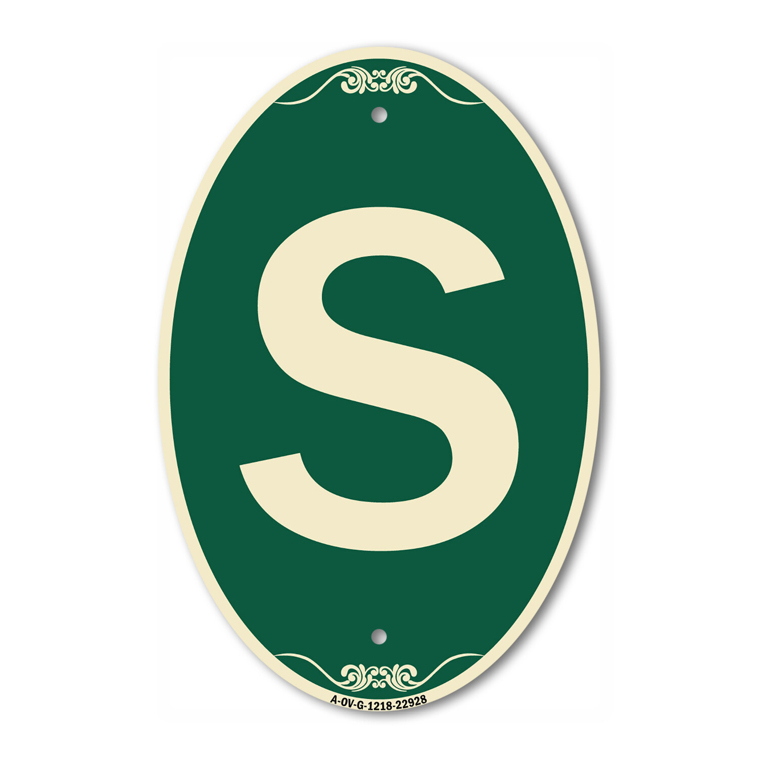 SignMission Designer Series Sign – Sign with Letter S 12″ x 18″ Aluminum Sign