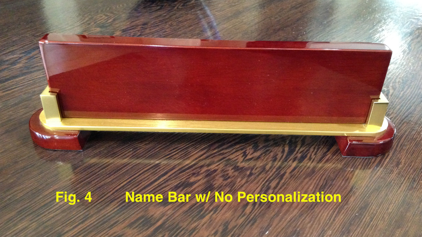 Office Desk Name Bar, Rosewood Piano Finish, Personalized / Custom Name Plate