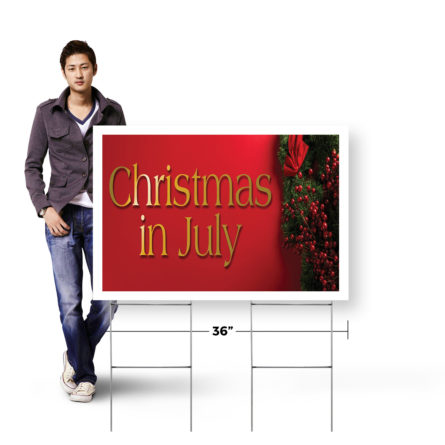 Christmas in July Yard Sign Seasonal Promotions, Festive Decor, Retail Sales