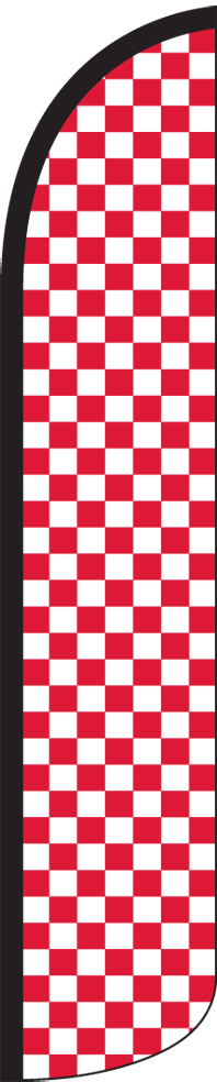 Checkered Red/White Windless Full Sleeve Swooper Flag Feather Banner