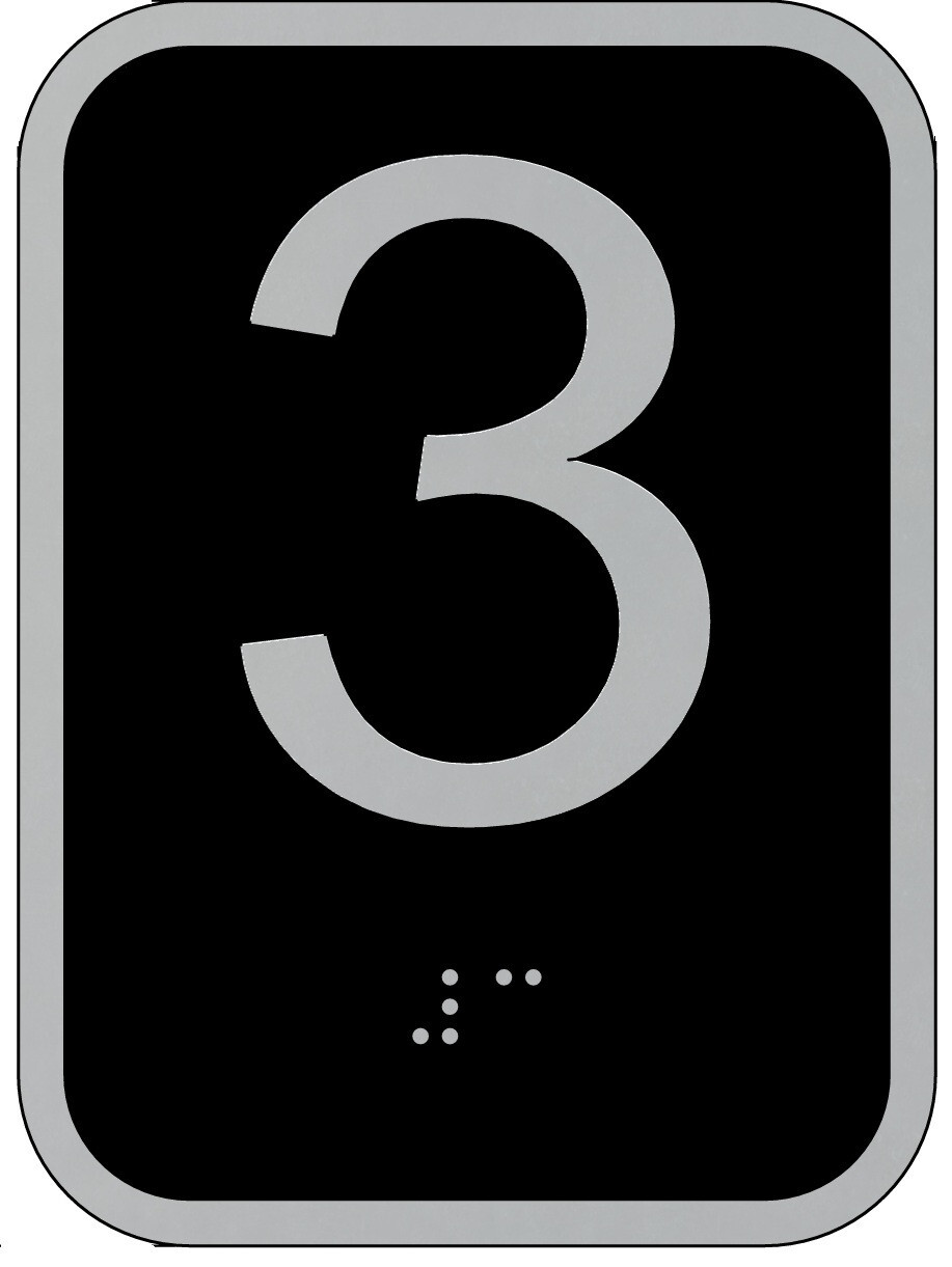 Elevator floor number 3 sign – Elevator Jamb Plate 3( 3×4, cast-REF24-1027