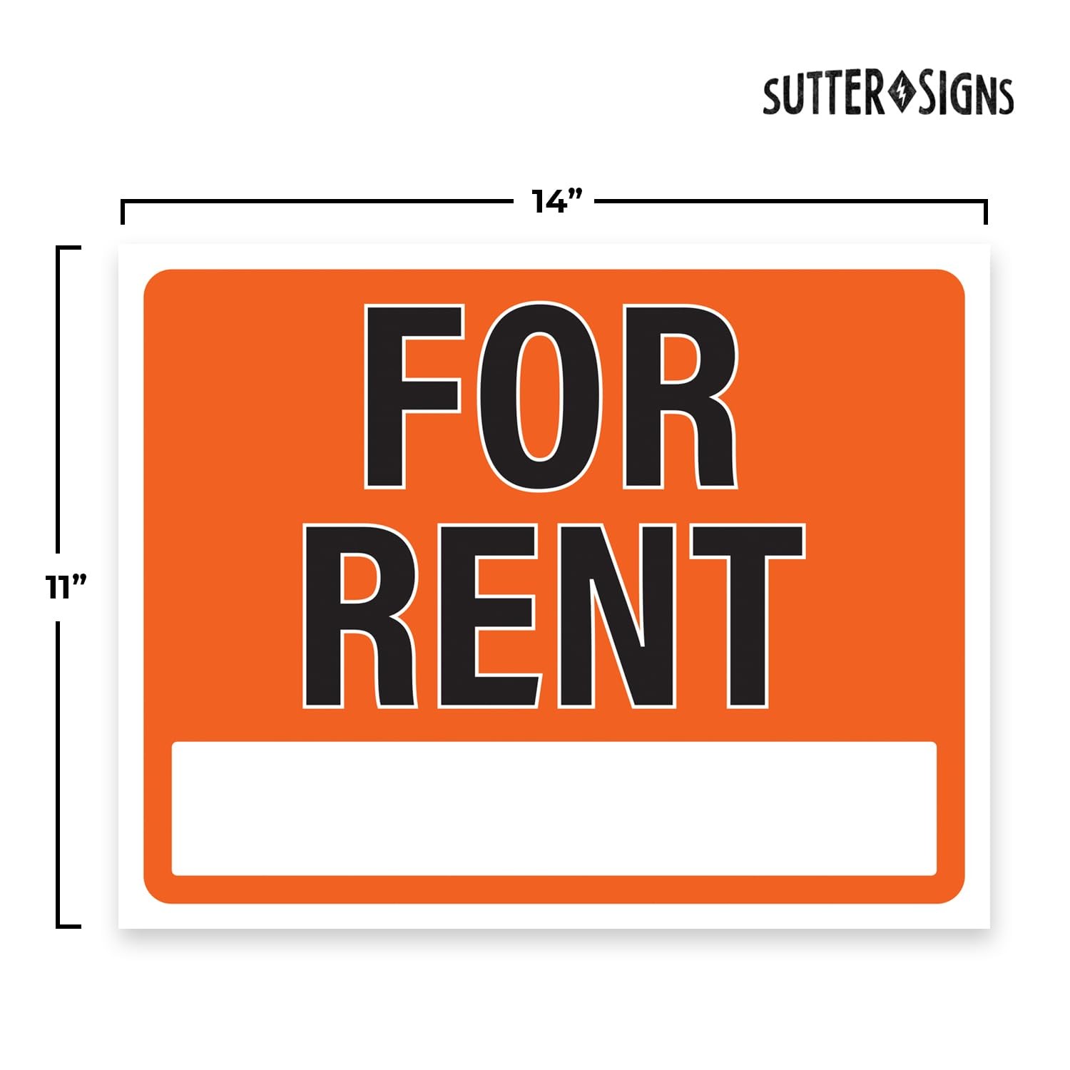 For Rent Sign 14×11 (Pack of 2) | Plastic Sign for Home, Office, Rental, Commerc