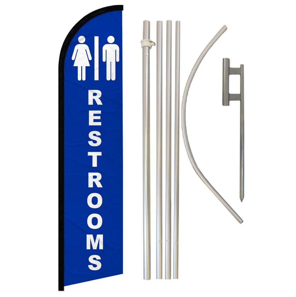 Restrooms Full Curve Windless Swooper Flag Pole Kit Bathrooms