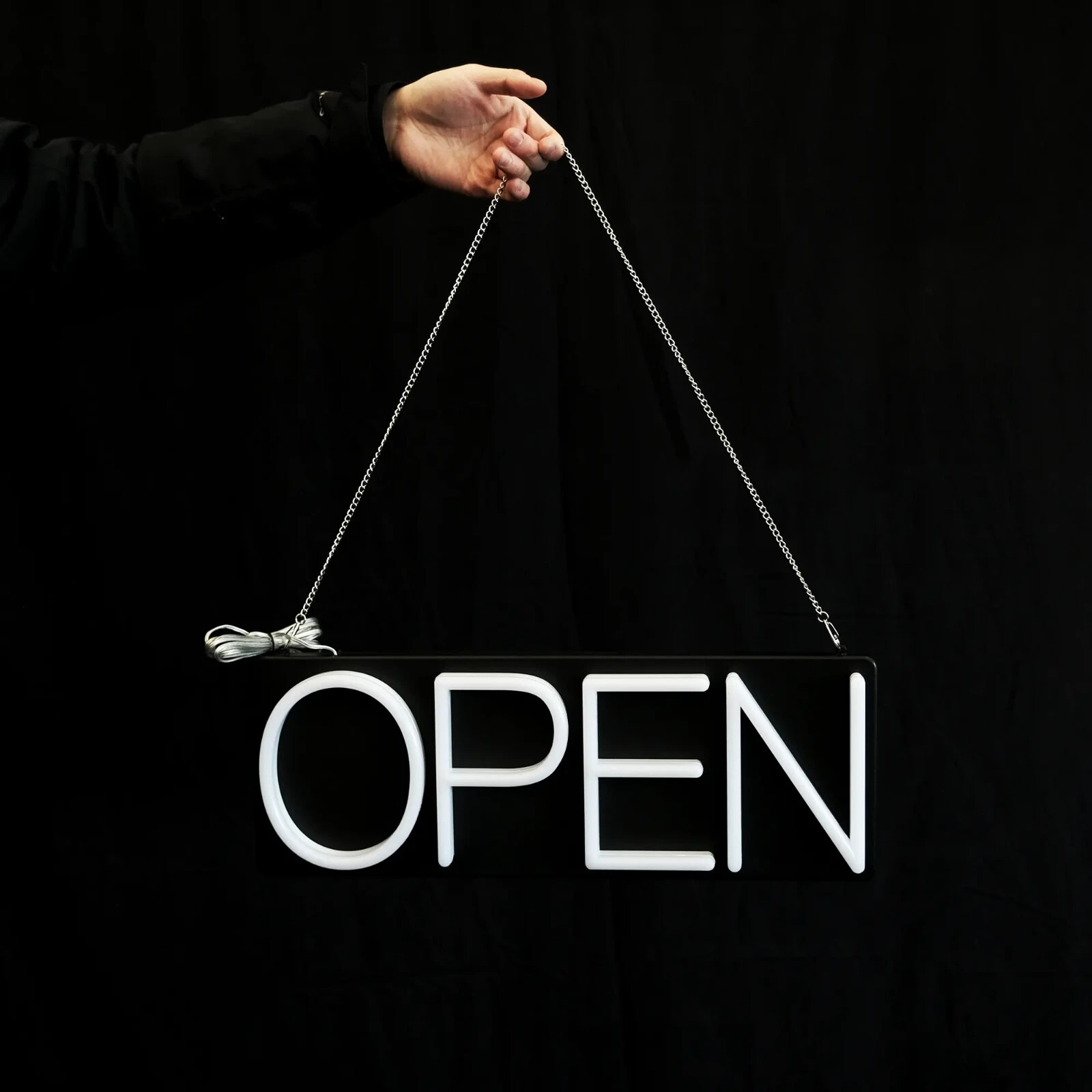 HiNeon Simple Modern Open Sign Business 8″ x 19 ” Business Store Sign CHARITY!