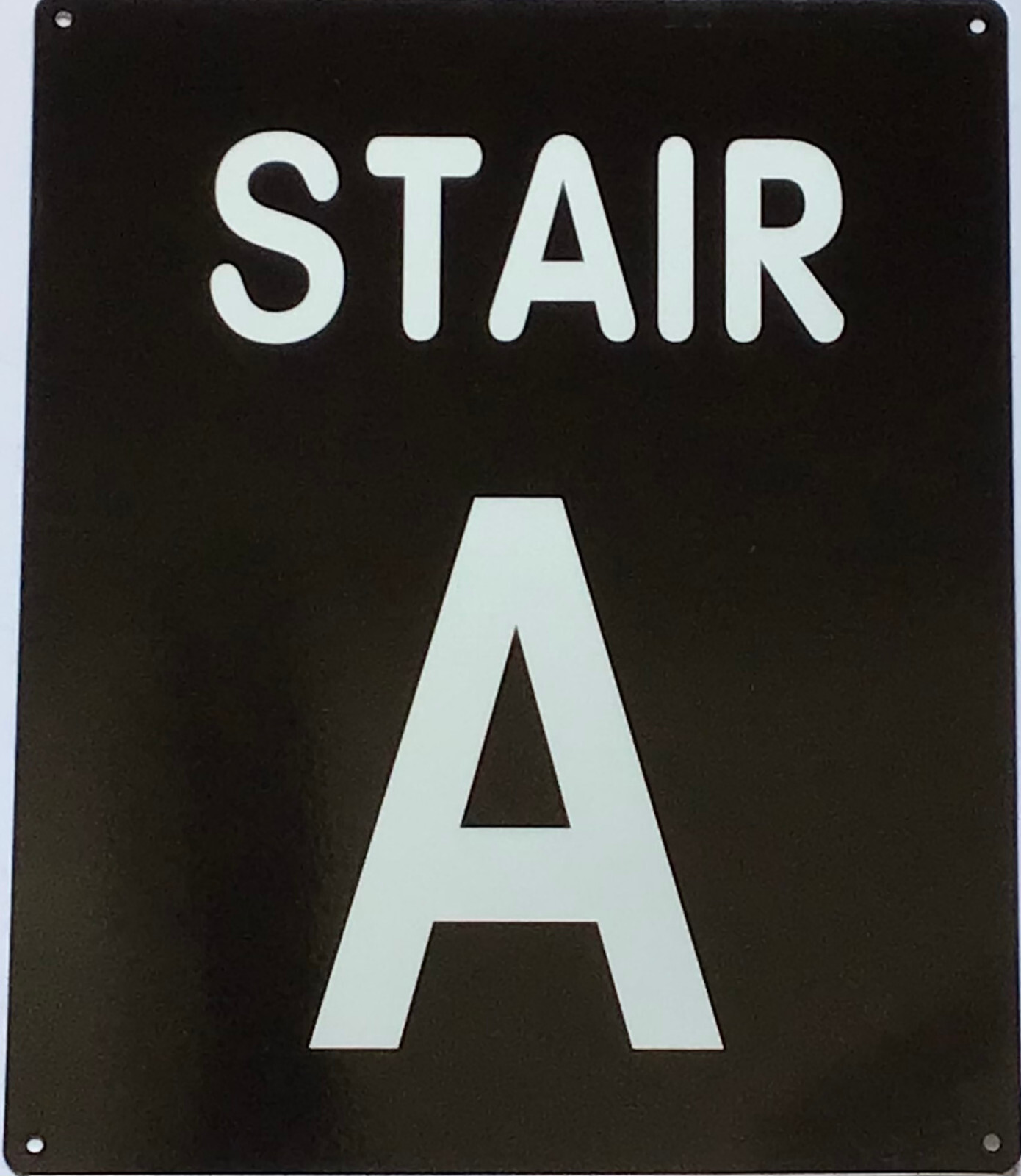 STAIR A SIGN (10X12, Black Background, Aluminum)-REF24-1027