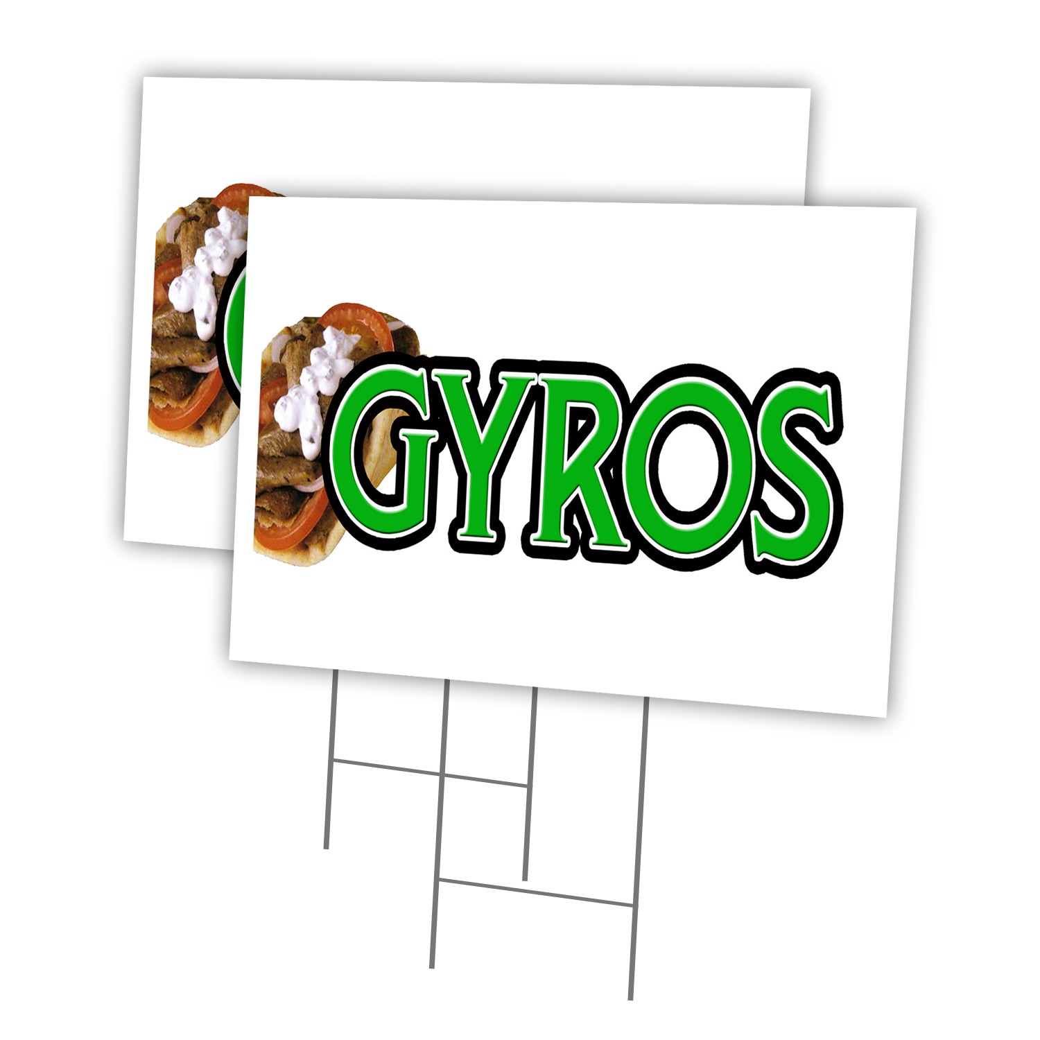 Gyros Multi-Pack of Yard Signs & Stake outdoor plastic coroplast window