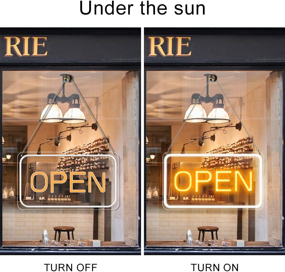 LED Open Sign 16X9 Inch, 12V Super Bright Open Signs for Business, Open Neon Sig