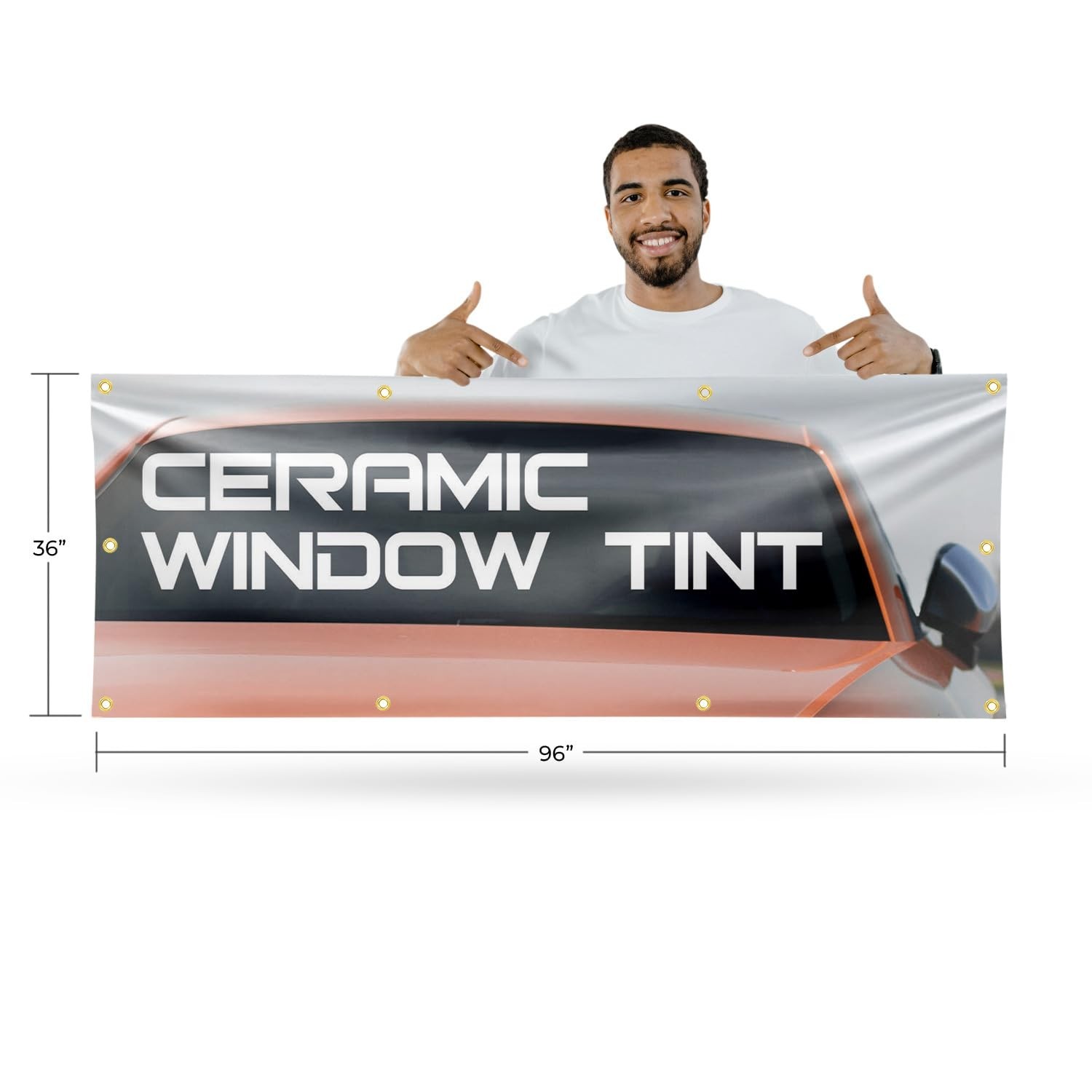 SignMission B-96-30513 Banner Sign 36×96 Inch 13oz Vinyl Metal Grommets