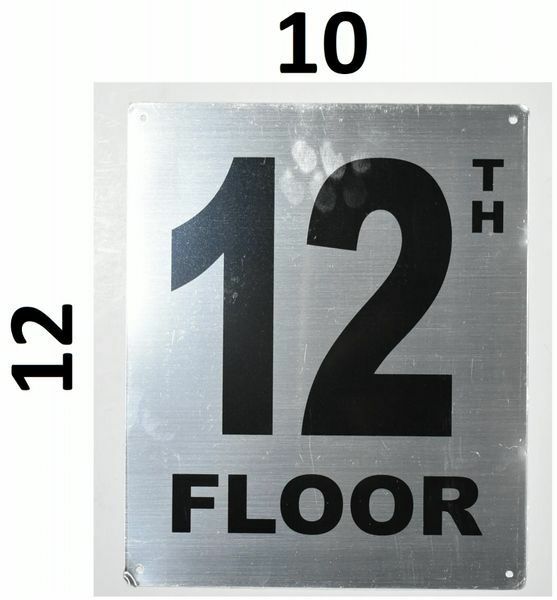 12TH Floor Sign- Floor Number Sign- Tactile Touch Braille Sign�.REF24-1027
