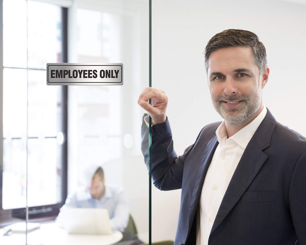 Employees Only Sign – Office Door Signs for Business Store Restroom Wall – 7….