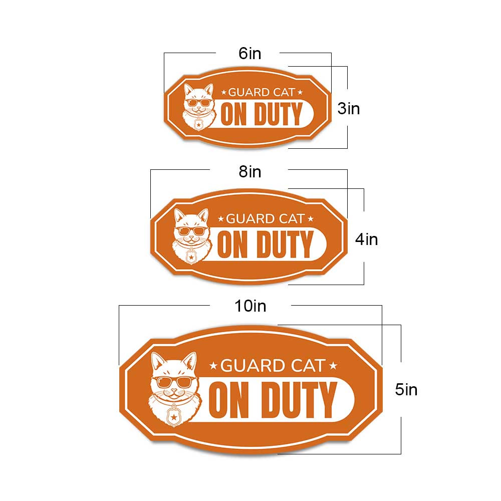 Victorian Plus Guard Cat On Duty Wall or Door Sign | Pet Warning Signage