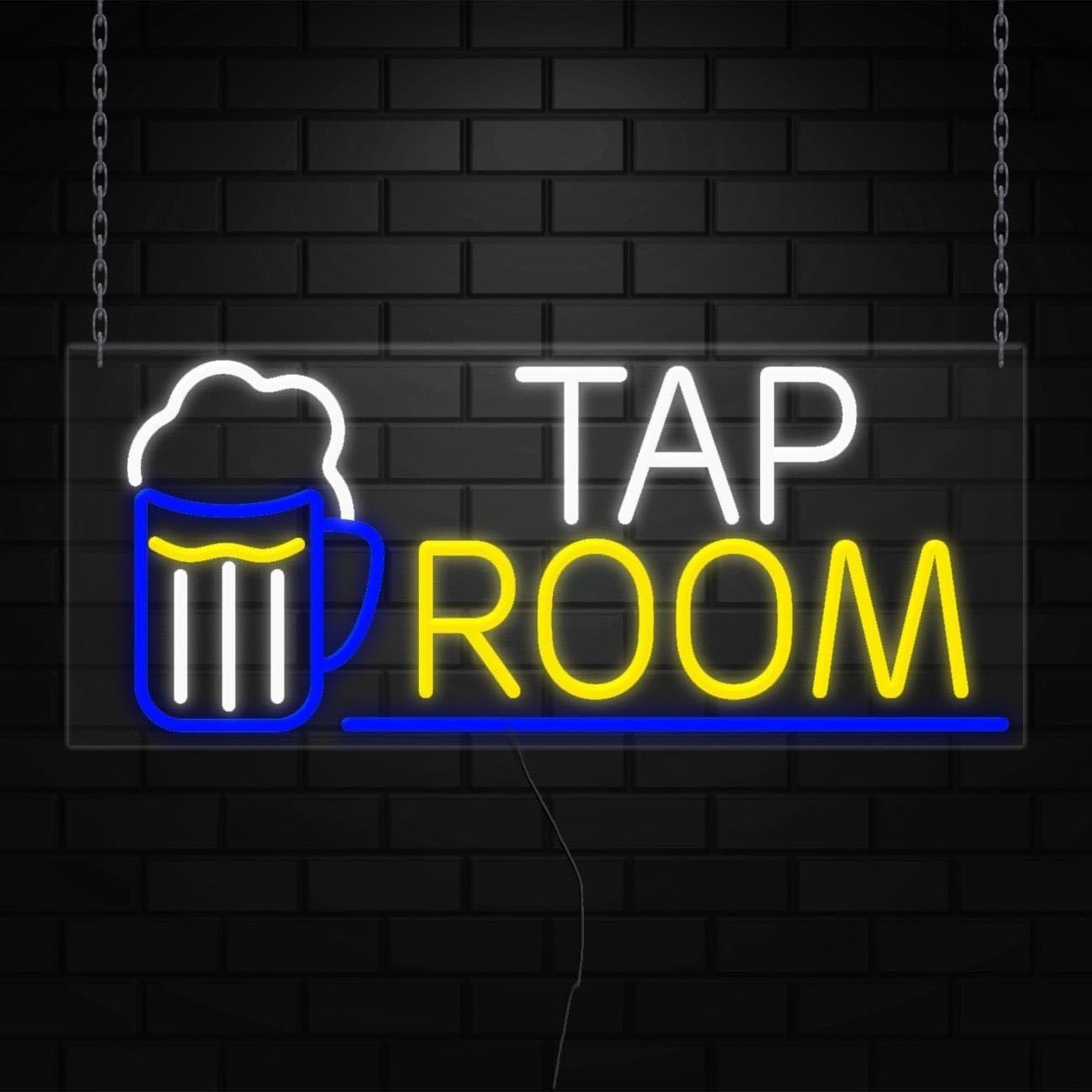 Tap Room Neon Sign for Retail Displays | LED Flex Neon | 32″W x 13″H x 1″D