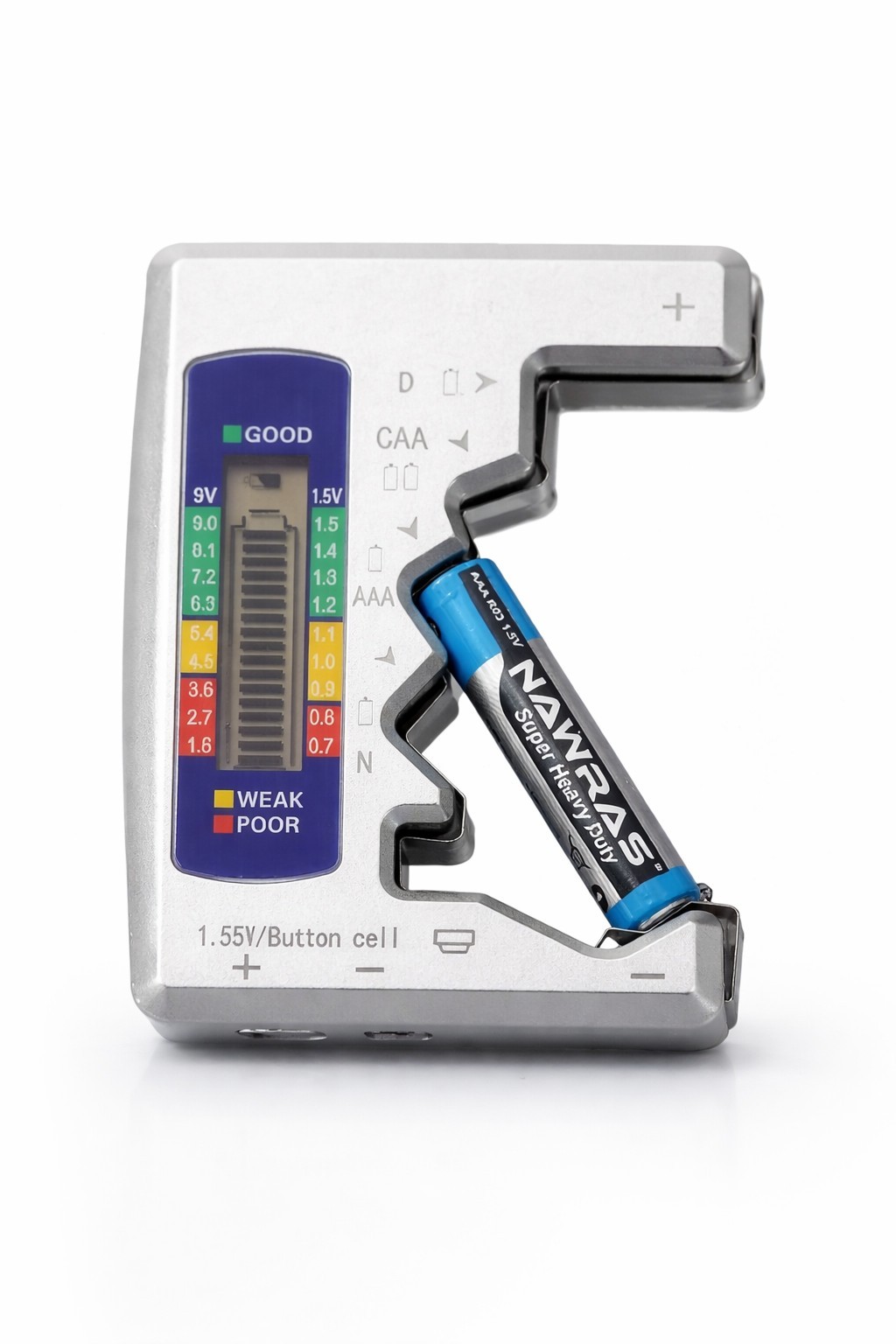 Battery Tester Universal for AA AAA C D 9V Button Cells – LCD Digital Battery
