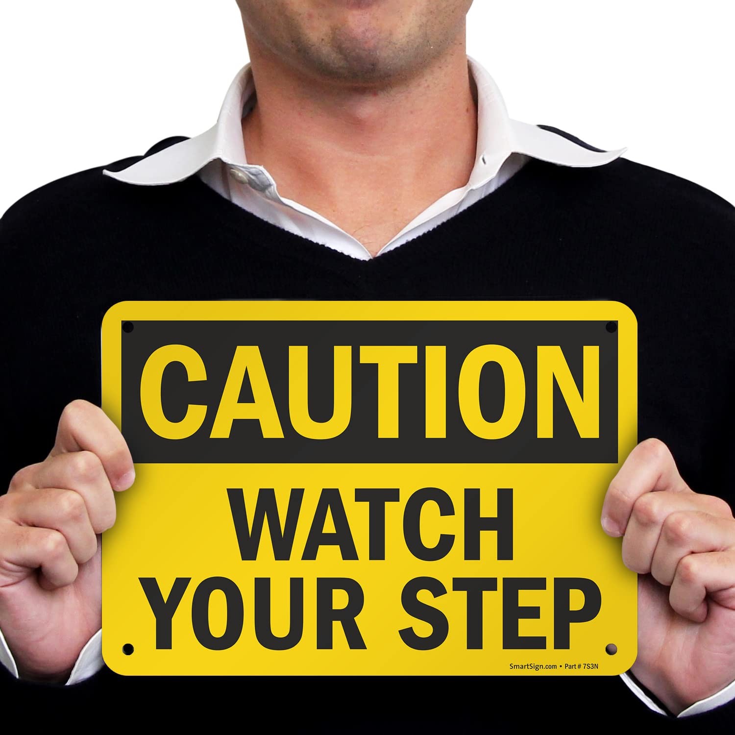 7×10 Inch Aluminum Caution Watch Your Step Hazard Warning Safety Metal Sign