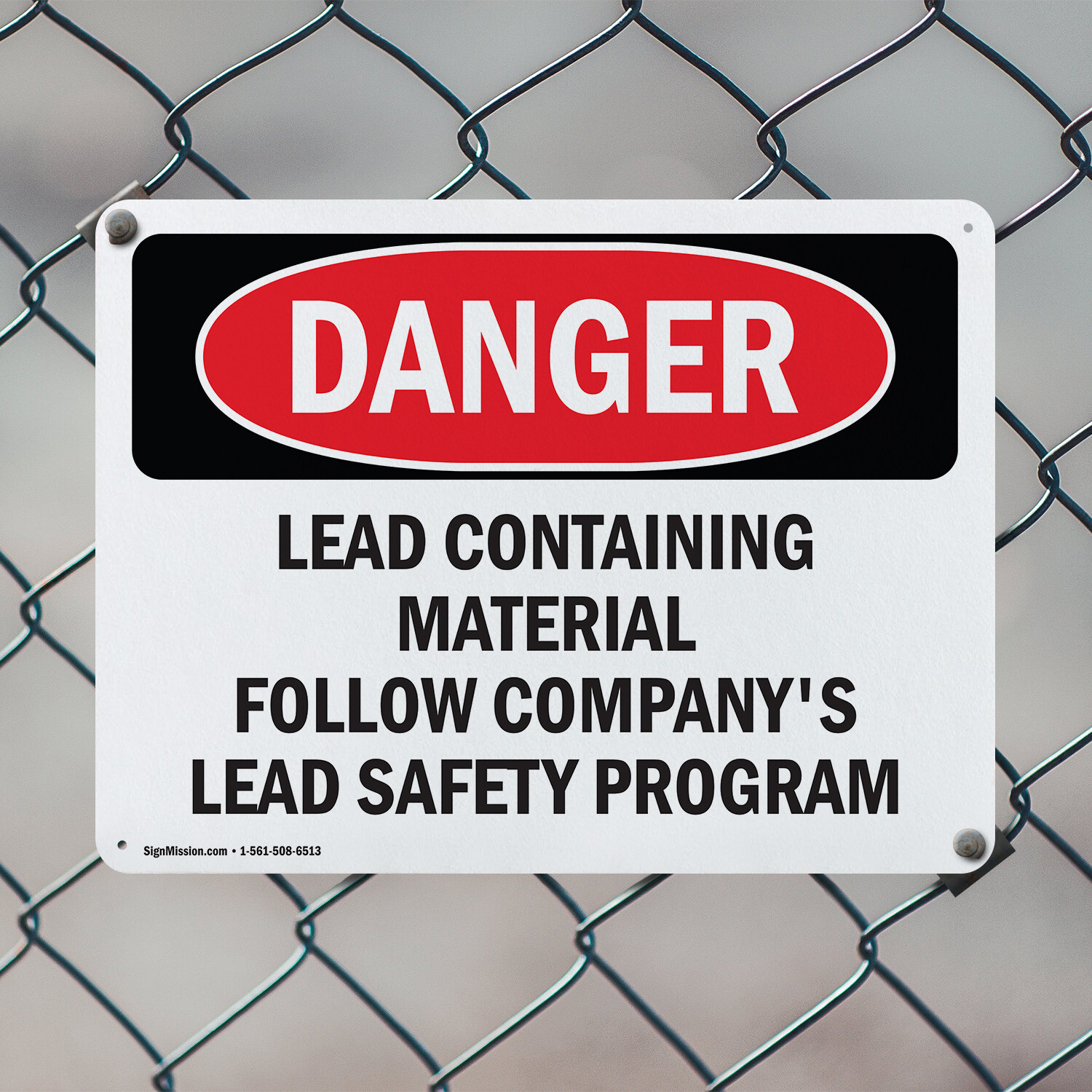 (2 Pack) Lead Containing Material Safety Program OSHA Danger Sign Decal Metal