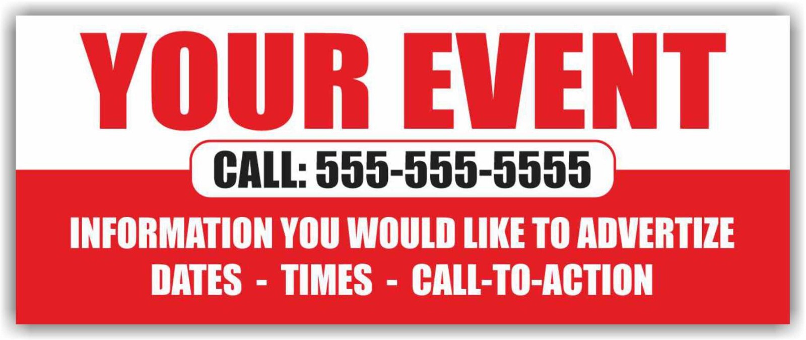 YOUR EVENT Custom Business Name Advertising Banner Vinyl Sign Any message
