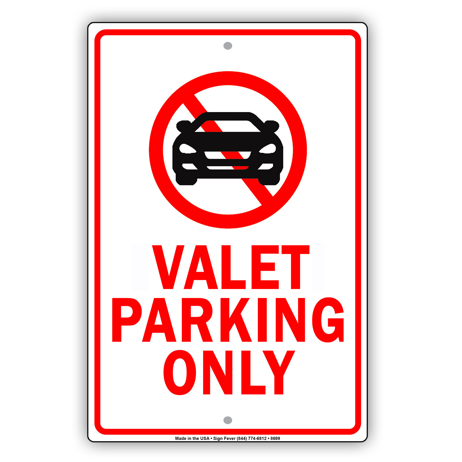 Valet Parking Only Sign Reserved Car Space Aluminum Metal Sign