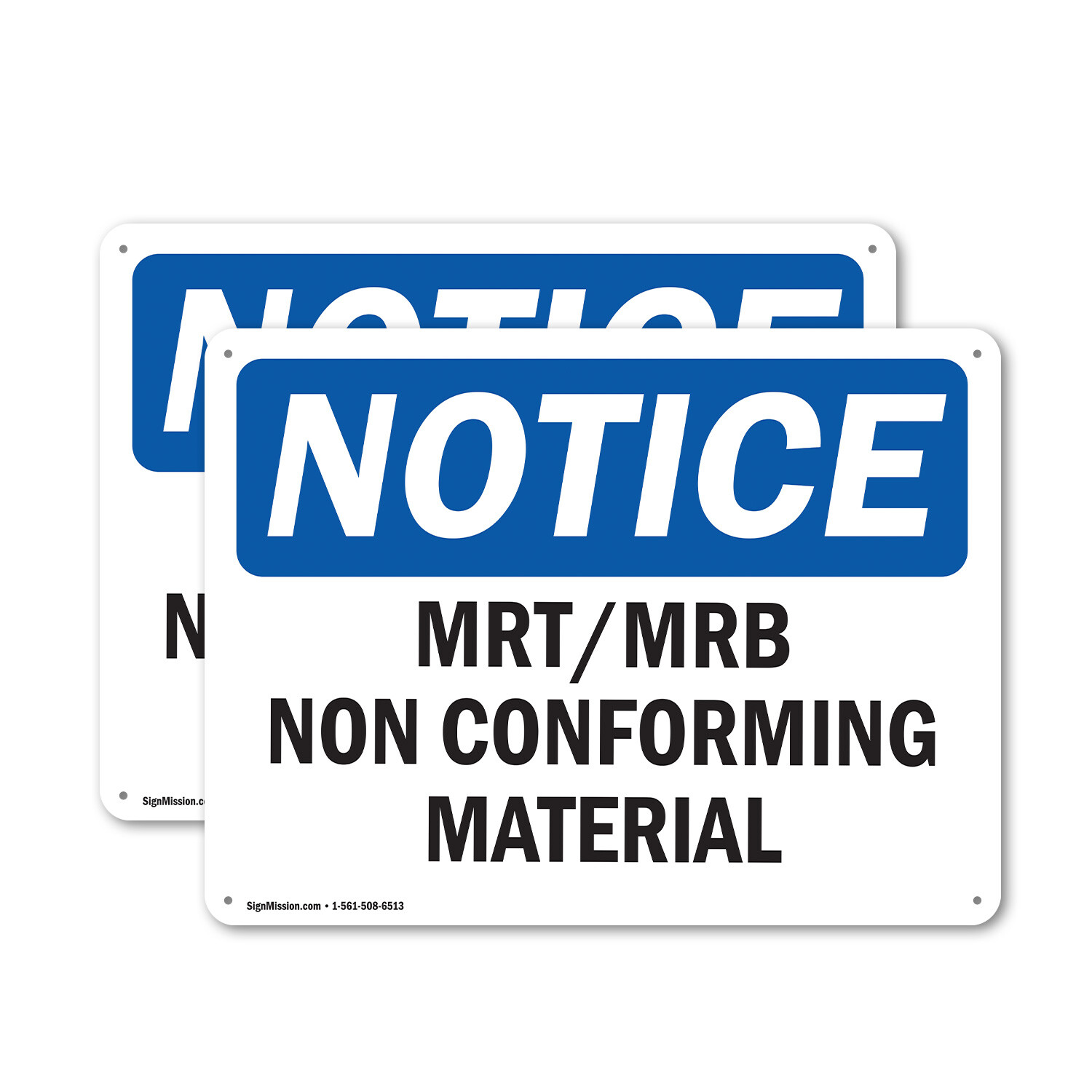 (2 Pack) Mrt Mrb Nonconforming Material OSHA Notice Sign Decal Metal Plastic
