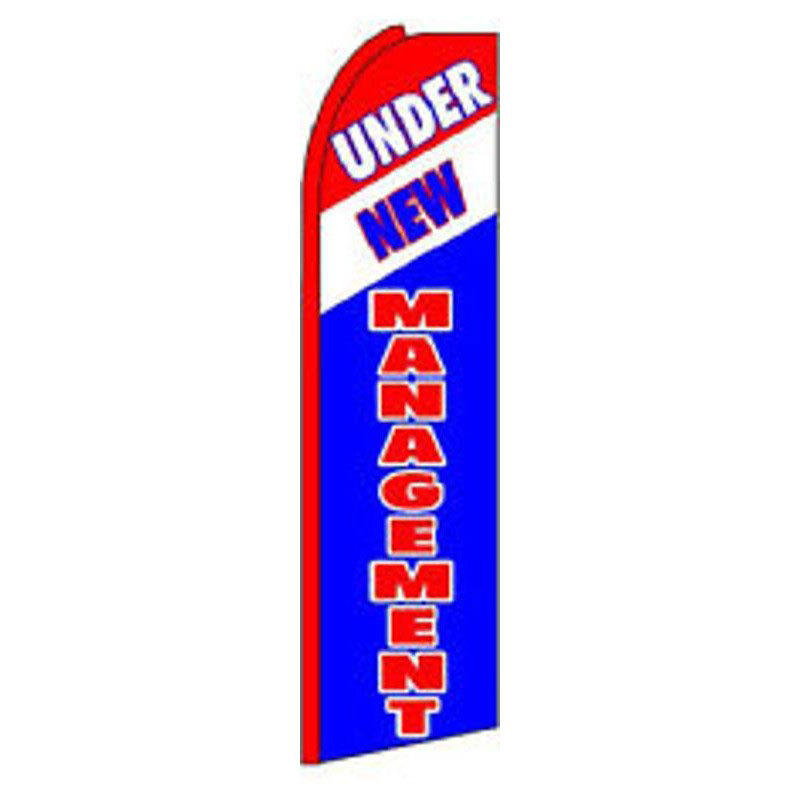 Under New Mngmnt 2 1/2 ft X 11 1/2 ft Swooper Flag (Hardware Sold Separately)