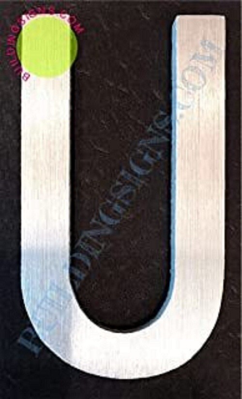 Aluminum Letter U Sign (Brush Silver,, Rust Free, 2.75 inch)….–REF24-1027