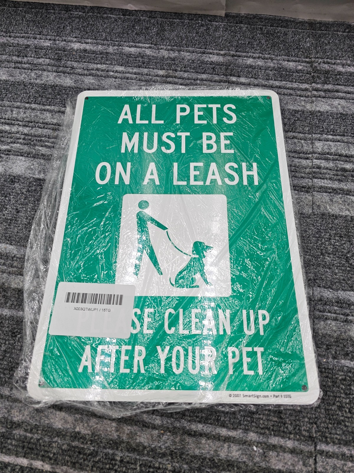 (QTY 3) SmartSign 15TG: 10″ x 14″ Aluminum (40 mil) Pick Up Dog Poop Sign