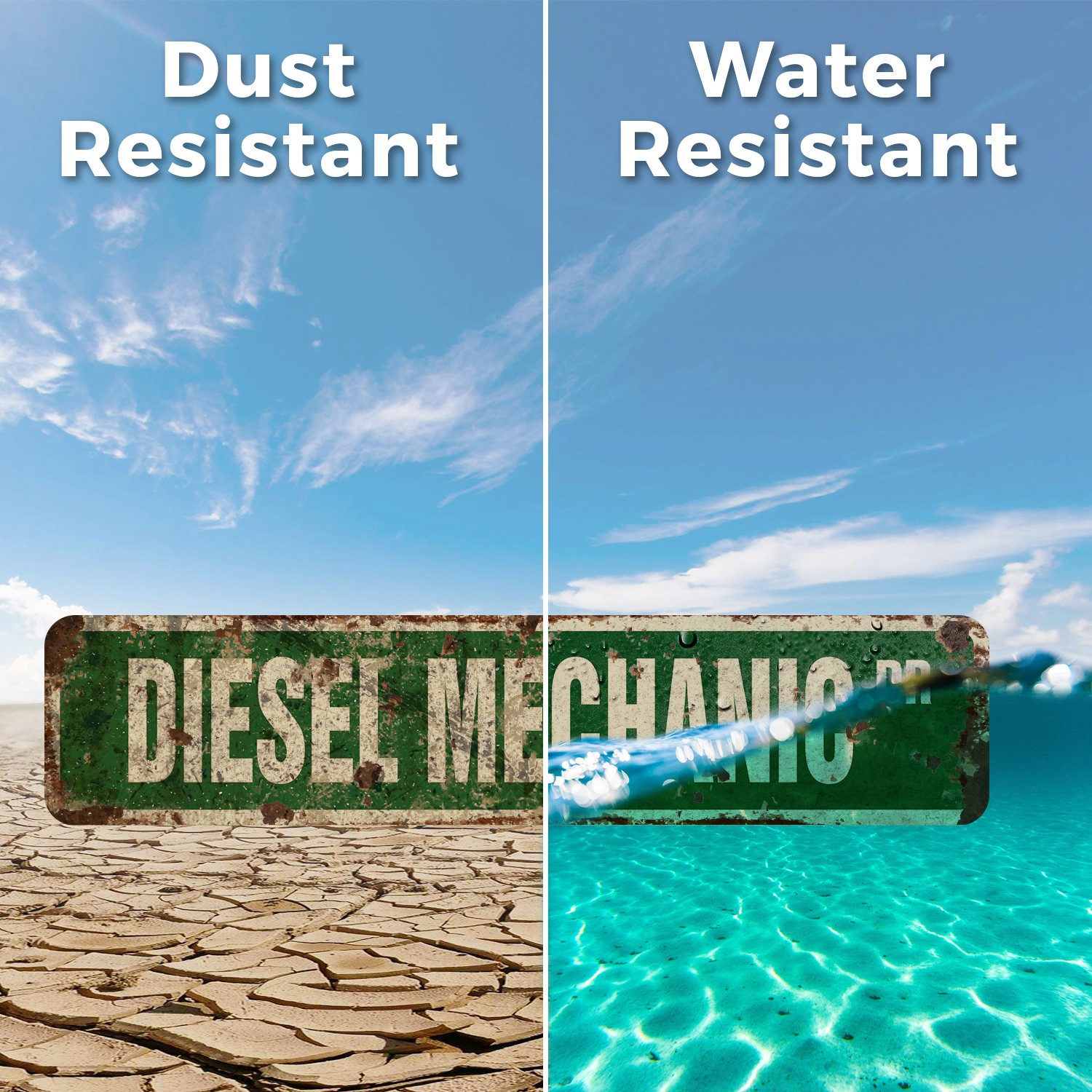 DIESEL MECHANIC Vintage Style Street Sign auto truck repairs marine service