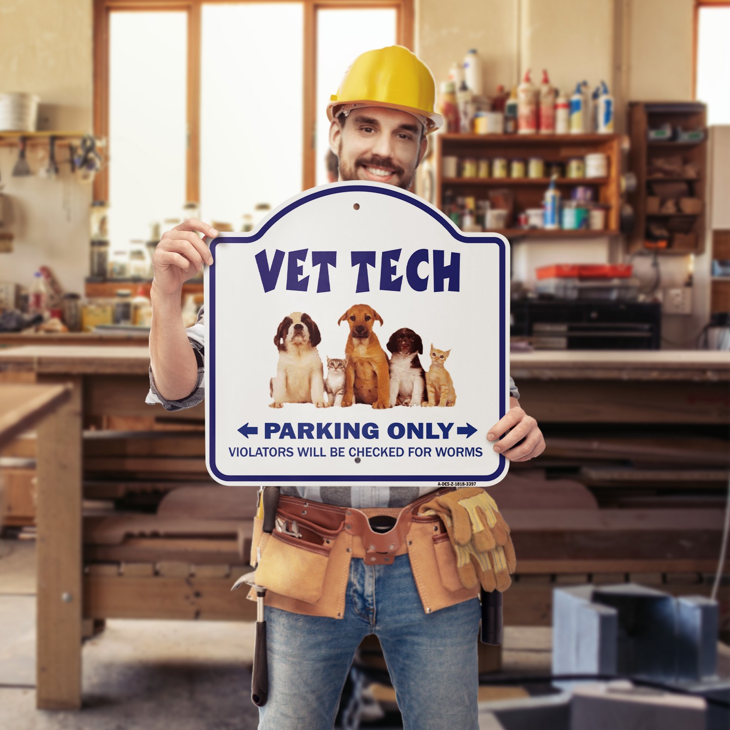 Vet Tech 18″ X 18″ Heavy-Gauge Aluminum Architectural Sign