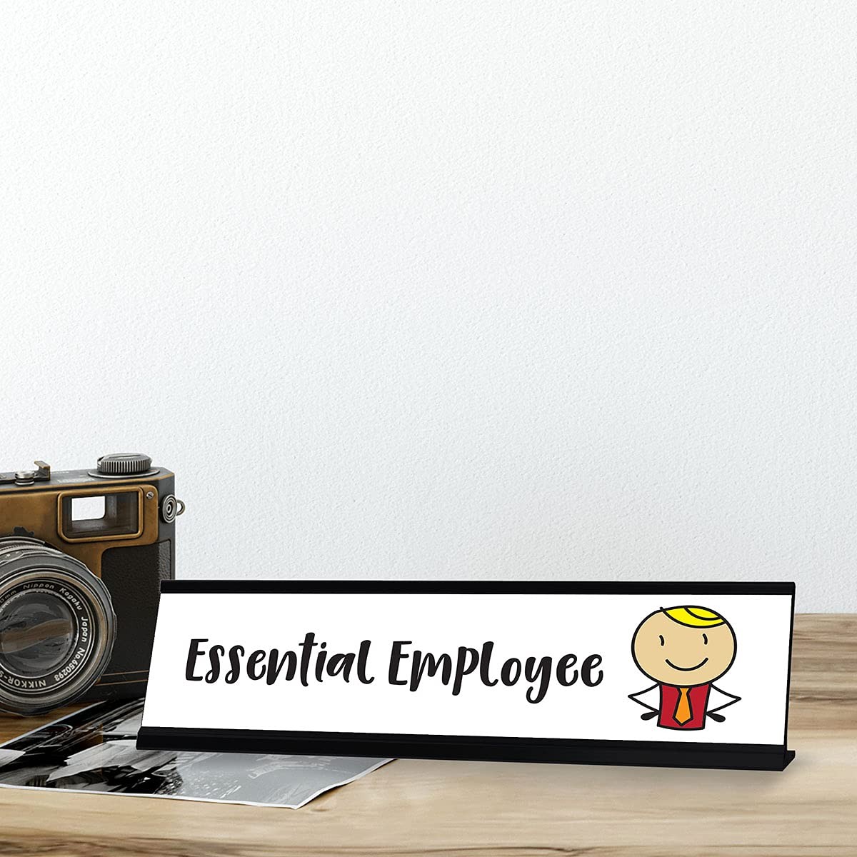 Essential Employee Stick People Desk Sign, Novelty Nameplate (2 x 8″)