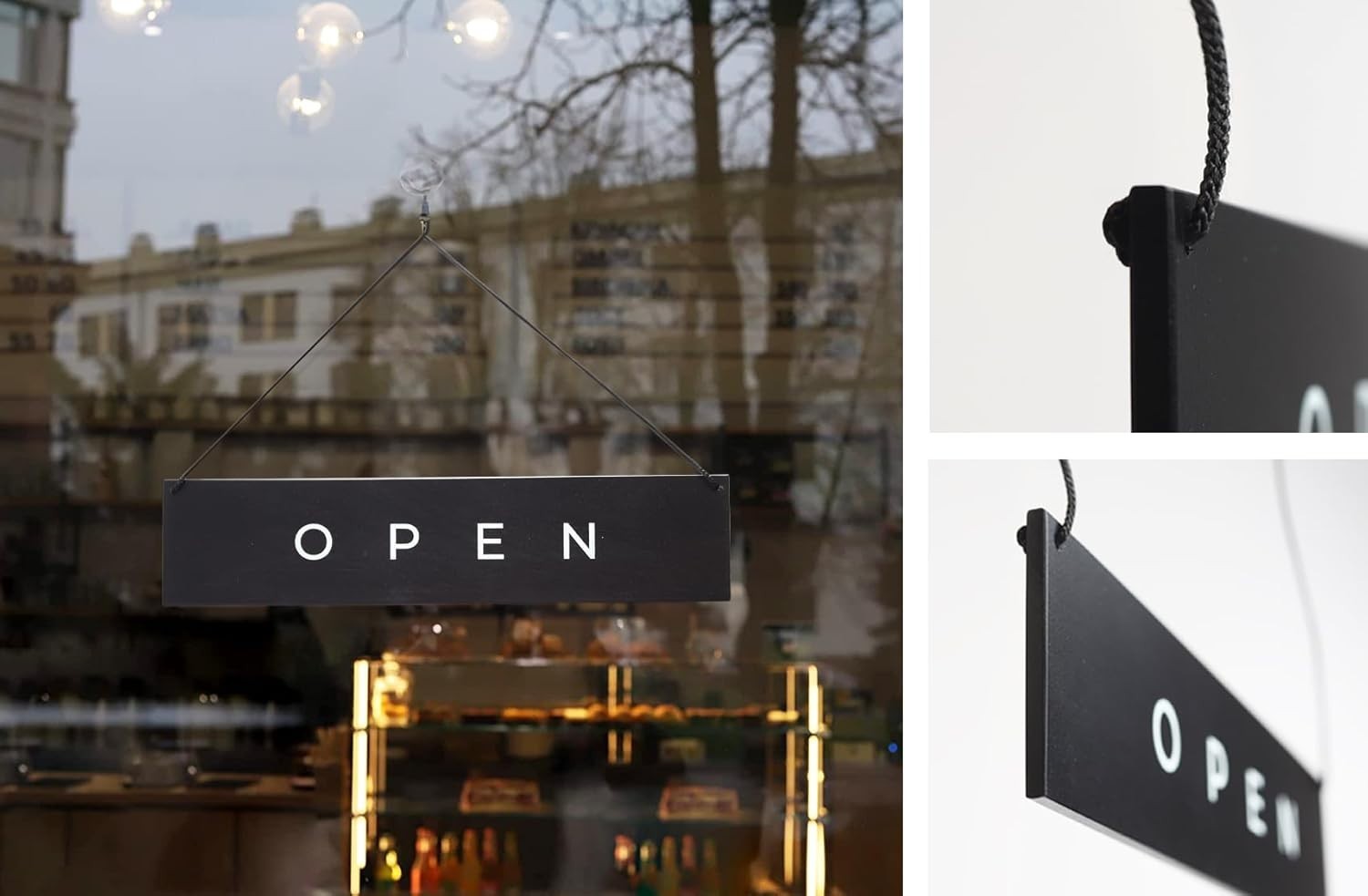 Stylish Wooden Open Closed Sign for Business – 12.7″ x 2.8″